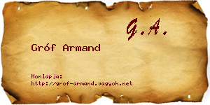 Gróf Armand névjegykártya